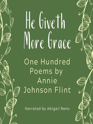 cover image of He Giveth More Grace--One Hundred Poems by Annie Johnson Flint